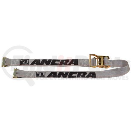 Ancra 48672-14 Ratchet Tie Down Strap - 2 in. x 192 in., Gray, Polyester, with Spring load E Fittings