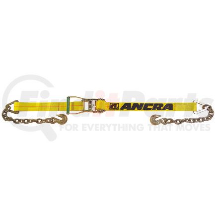 ANCRA 45982-15 - ratchet tie down strap - 2 in. x 324 in., yellow, polyester, with chain anchors & long/wide handle | 2? x 27’ ratchet strap w/chain anchors & long/wide handle