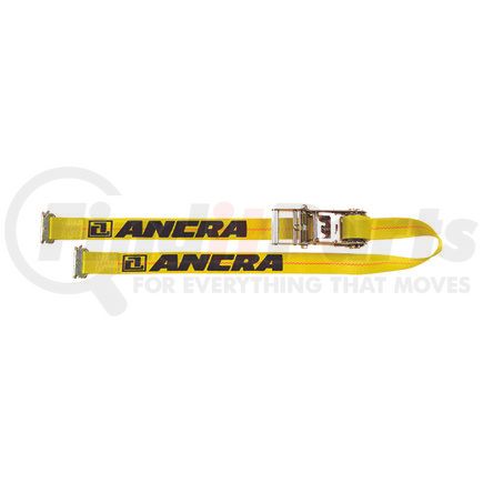 Ancra 49021-30 Ratchet Tie Down Strap - 144 in., Yellow, Polyester, with Spring E Fittings, Tension Limiting, Heavy-Duty