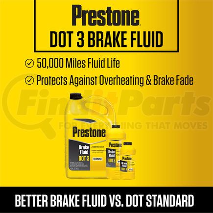 Prestone Products AS400Y Prestone   DOT 3 Brake Fluid - 12 fl oz- Synthetic, High Grade, 50,000 Mile