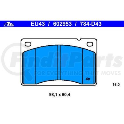 ATE Brake Products 602953 ATE Original Semi-Metallic Front Disc Brake Pad Set 602953 for Volvo