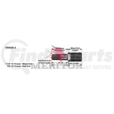 Meritor R003723R STUD-R.H.