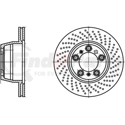 ATE BRAKE PRODUCTS 428196 ATE Original Rear Right Disc Brake Rotor 428196 for Porsche