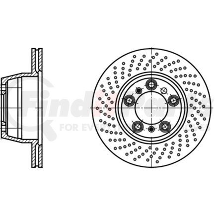 ATE Brake Products 428197 ATE Original Rear Left Disc Brake Rotor 428197 for Porsche