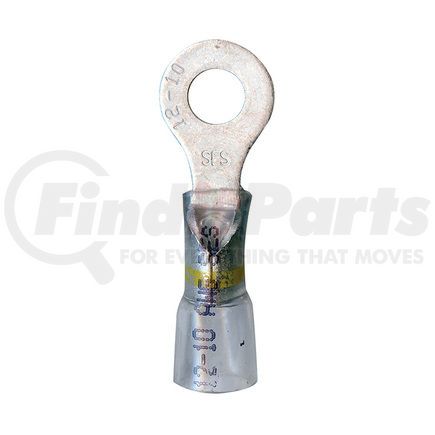 Phillips Industries 1-1634 Ring Terminal - Clear-Vu, 12-10 Ga., 1/4 in. Stud, Yellow Stripe, Polybag