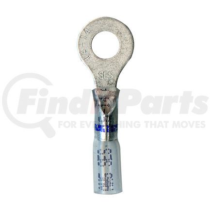 Phillips Industries 1-1624 Ring Terminal - 16-14 Ga., 1/4 in. Stud, Blue Stripe, Polybag