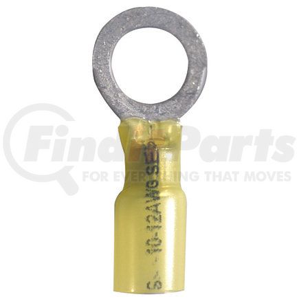 Phillips Industries 1-1936 Ring Terminal - 12-10 ga., Yellow, 3/8" Stud, 25 Pieces, Heat Required