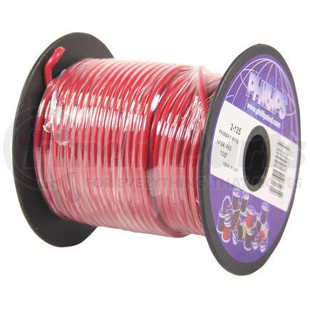 Phillips Industries 2-125 Primary Wire - 14 Ga., Red, 100 ft., Spool, SAE J1128, Type GPT