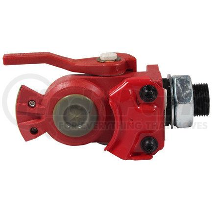 Phillips Industries 12-328 Air Brake Service Gladhand Coupler with Shut-Off Petcock - Bulkhead Mount, Red