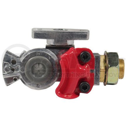 Phillips Industries 12-308 Air Brake Service Gladhand Coupler with Shut-Off Petcock - Bulkhead Mount, Red