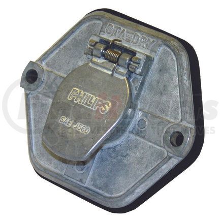 Phillips Industries 15-762 Trailer Receptacle Socket - 7-Way, Extended Barrel, Split Pin, with 20 AMP Circuit Breakers