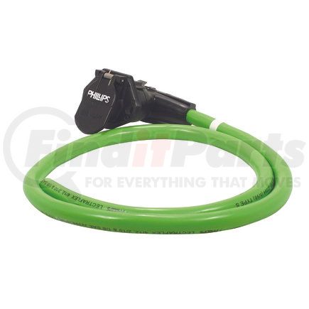 Phillips Industries 16-7411 Trailer Power Cable - Quick Change Socket, Green, 48 In.