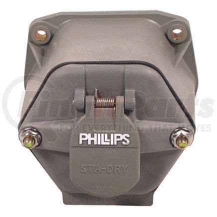 Phillips Industries 16-7709 Trailer Receptacle Socket - 7-Way, Split Pin, without Circuit Breaker, with Nosebox