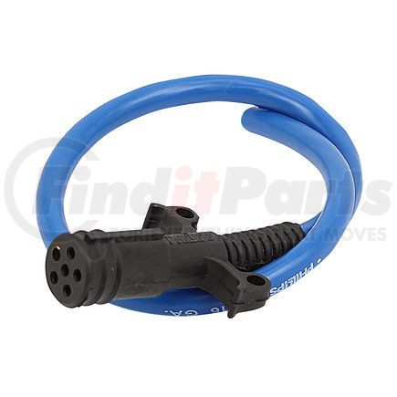 Phillips Industries 19-6102 Trailer Power Cable Plug - 6-Way with 2 ft. Blunt Cut Straight Cable, 6/16 Ga.