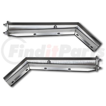 Roadmaster 647-SL Chrome spring-loaded mud flap hanger, taper style, 45 degree angled (one pair) 2.5