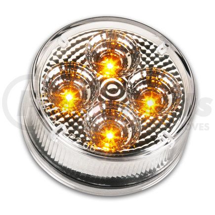 ROADMASTER 1824-2AC 2-1/2" Amber Clear Lens 4 Bright LED Light. 2-Prong connection