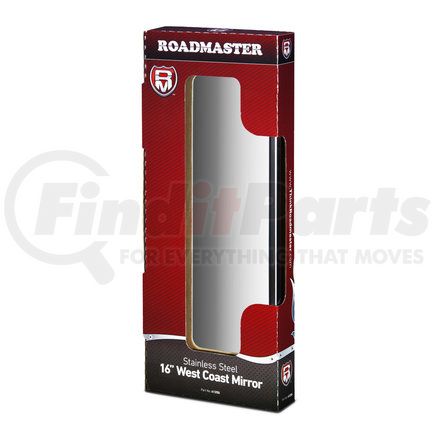 Roadmaster 4125S 7" x 16" Universal application heavy duty mirror, 5/16" mounting bolt.