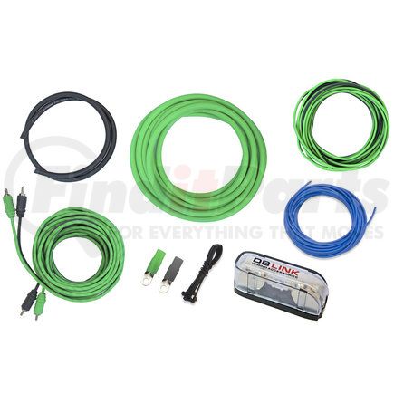 DB LINK GK8MANL - amplifier installation kit, x treme green series, 8 gauge