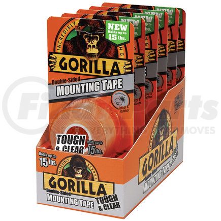 GORILLA GLUE 6065001 - mounting tape - roll, 1" x 60", clear, double-sided, moisture-resistant, outdoor
