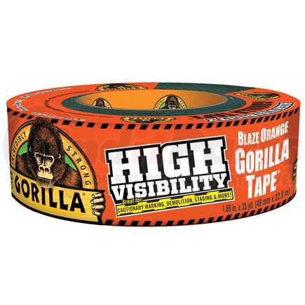 GORILLA GLUE 6004002 - tape, high visibility, blaze orange, 1.88" x 35 yard
