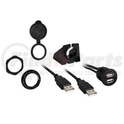 The Install Bay IBR74 USB Pass Through Extension Cable, Dual, Male to Female, 3 ft.