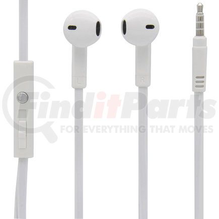 Mobile Spec MBS10242 Earplugs - Stereo Earbuds, with In-Line Mic, White