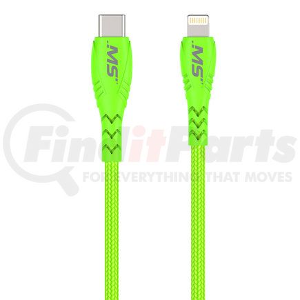Mobile Spec MB06823 USB Charging Cable - Lightning To USB-C Cable, 7 ft., Hi-Visibility