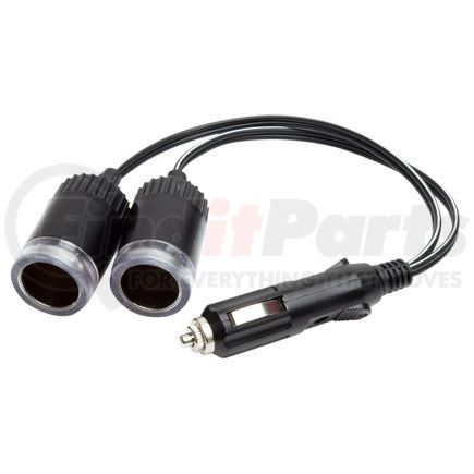 Mobile Spec MS223BL Cigarette Lighter Socket - Adapter, (2) 12V Outlet, with Blue Glow