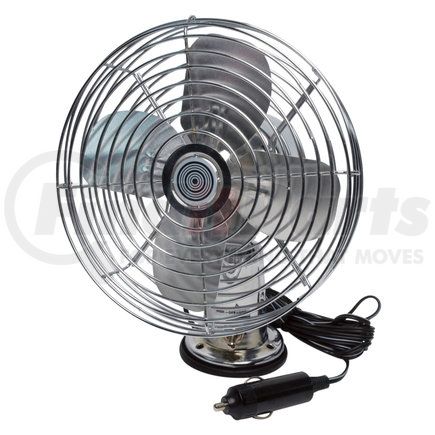 RoadPro RP-1179 Electric Cooling Fan - 12V, Metal, with Dash Mount, Vintage Chrome Look, 2-Speed