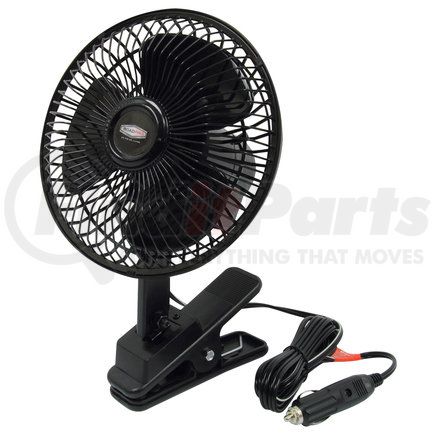 RoadPro RP-1137 Oscillating Fan - 12V, Clip-On/Dash Mount, Portable, Electric, Black