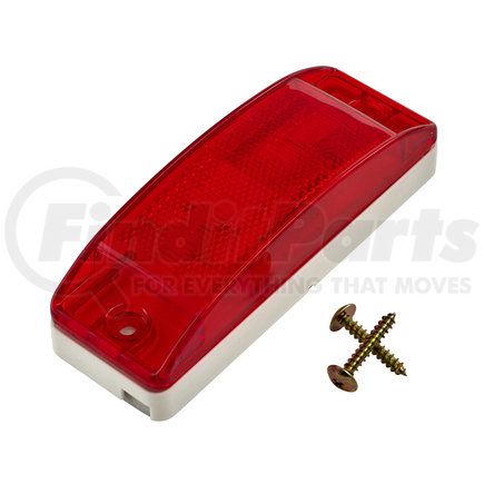 RoadPro RP-46872 Marker Light - 6" x 2", Red, White Base, Turtleback, with 2-Prong Connector