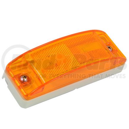 RoadPro RP-46873 Marker Light - 6" x 2", Amber, White Base, Turtleback, with 2-Prong Connector