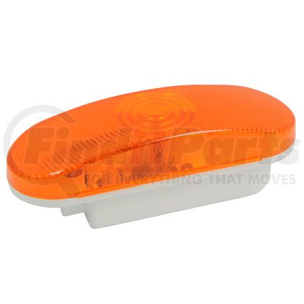 RoadPro RP-6064A Marker Light - 6.5" x 2.25", Amber, White Base, Oval, 12V, 32 Watts