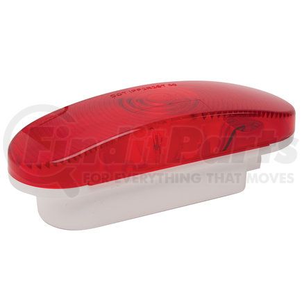 RoadPro RP-6064R Marker Light - 6.5" x 2.25", Red, White Base, Oval, 12V, 32 Watts