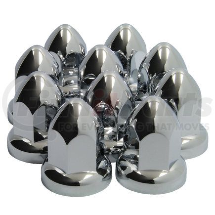 RoadPro RPABS-3310P Wheel Lug Nut Cover - Flanged, 33 mm Diameter, Chrome-Plated ABS Plastic