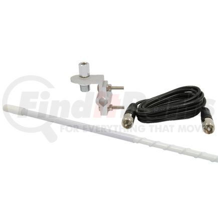 RoadPro RP-83W Antenna - CB Antenna Kit, 3 ft., with 9 ft. Cable, White, 20 Gauge Copper Wire