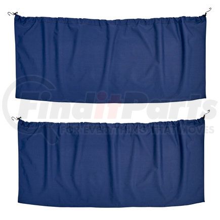 RoadPro RPCCDBL Privacy Curtain - Blue, 2-Piece, Delux Cab