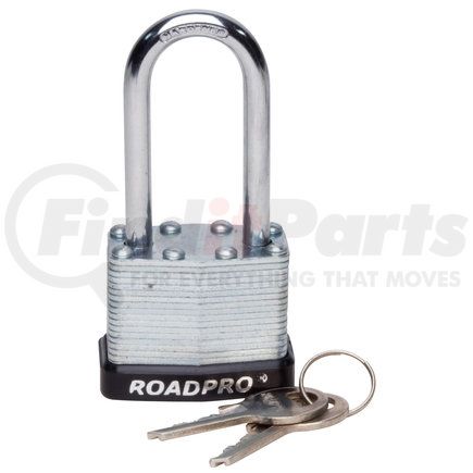 RoadPro RPLS-40L Padlock - 1.50", Steel, Laminated, Double Locking Shackle, with 2 Keys