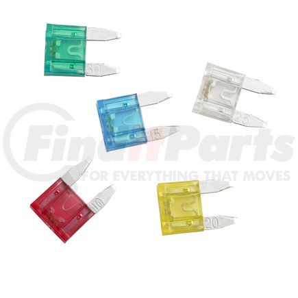 RoadPro RPMINIFATG Wiring Fuse - Blade Fuse, Mini, 10/15/20/25/30 Amp, Color Coded, Assorted