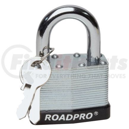 RoadPro RPLS-50 Padlock - 2", Steel, Laminated, 1.25" Double Locking Shackle, with 2 Keys