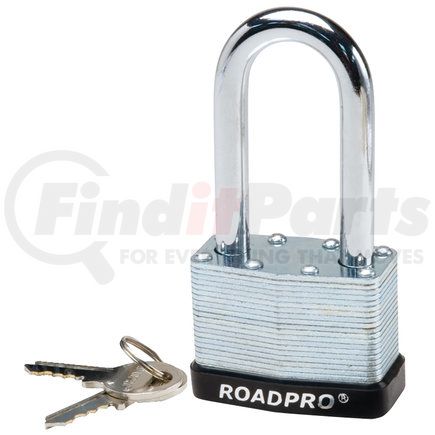 RoadPro RPLS-50L Padlock - 2", Steel, Laminated, 2" Double Locking Shackle, with 2 Keys