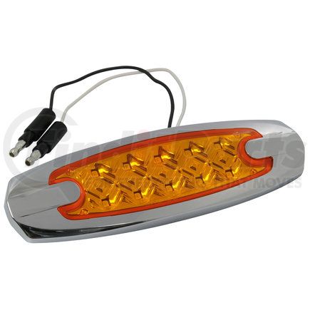 RoadPro RP1370AD Marker Light - 4.75" x 1.25", Amber, Diamond Lens, 10 LEDs, with Stainless Steel Base