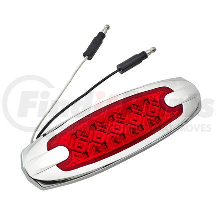 RoadPro RP1370RD Marker Light - 4.75" x 1.25", Red, Diamond Lens, 10 LEDs, with Stainless Steel Base