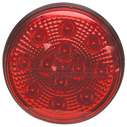 RoadPro RP5575RDL Brake / Tail / Turn Signal Light - Round, 4" Diameter, Red, Diamond Lens, Black Base, 3-Prong Connectors, 12 LEDs