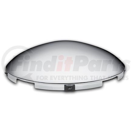 ROADMASTER 203 - hub cap, front, chrome, 4 notch cut-out, for steel wheels, 8-23/32"