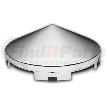 Roadmaster 205-2 Pointed chrome front hub cap with 6 multi-notch cutout & 3/4" lip. Fits 4, 5 and 6 notch hubs, for aluminum wheels 8-23/32"
