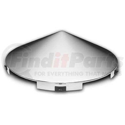 Roadmaster 208-2 Pointed chrome front hub cap with 6 multi-notch cutout & 3/8" lip. Fits 4, 5 and 6 notch hubs, for steel wheels 8-23/32"