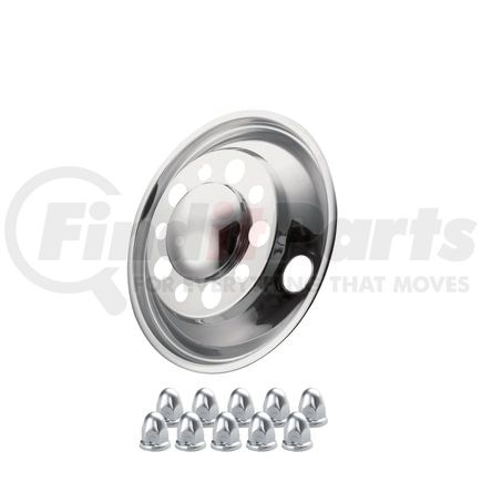 Roadmaster 250S-38 10 lug; 2 hand hole, 38mm hub piloted. Under the lug front stainless steel simulator set 22.5" x 8.25"