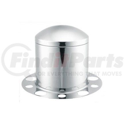 Roadmaster 340S-354S Stainless steel 3 piece rear axle cover with removable cap and beauty ring. Fits: 10 Lug, 33mm; or 38mm nuts. For steel or aluminum wheels. (on 38mm applications all lug nuts must be removed for installation) 20"/22.5"/24.5"