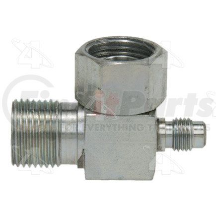 Four Seasons 12195 90° Female O-Ring to Male Insert O-Ring with R12 Service Port, Steel, Adapter, A/C Fitting